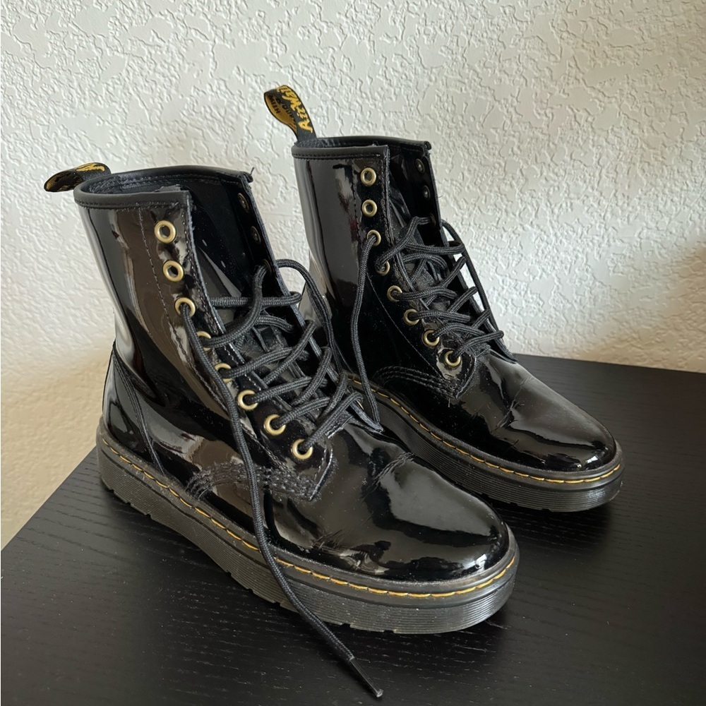 Dr. Martens Shiny Black Lace-Up Boots